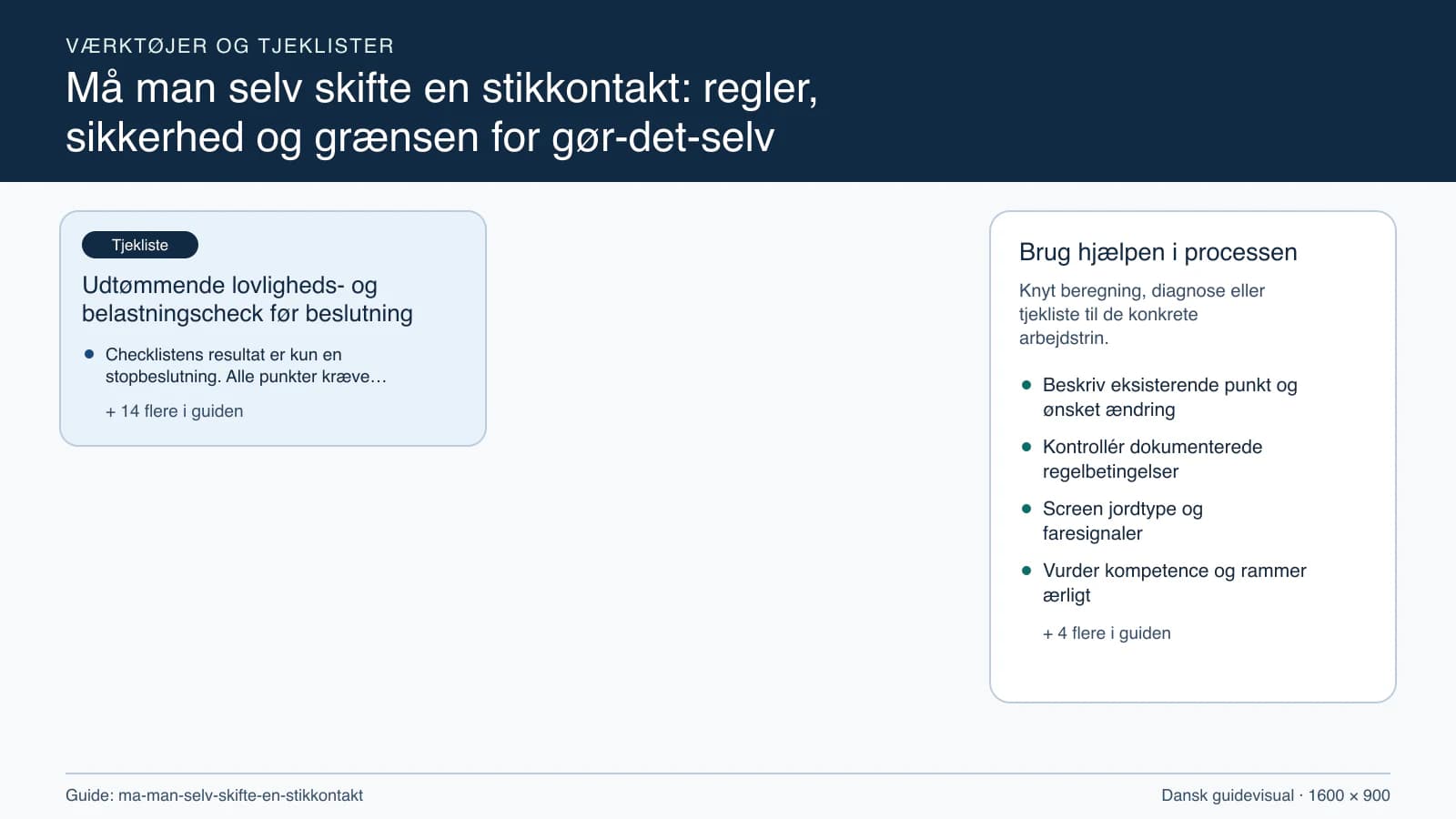 Værktøjsoversigt til “Udtømmende lovligheds- og belastningscheck før beslutning”.